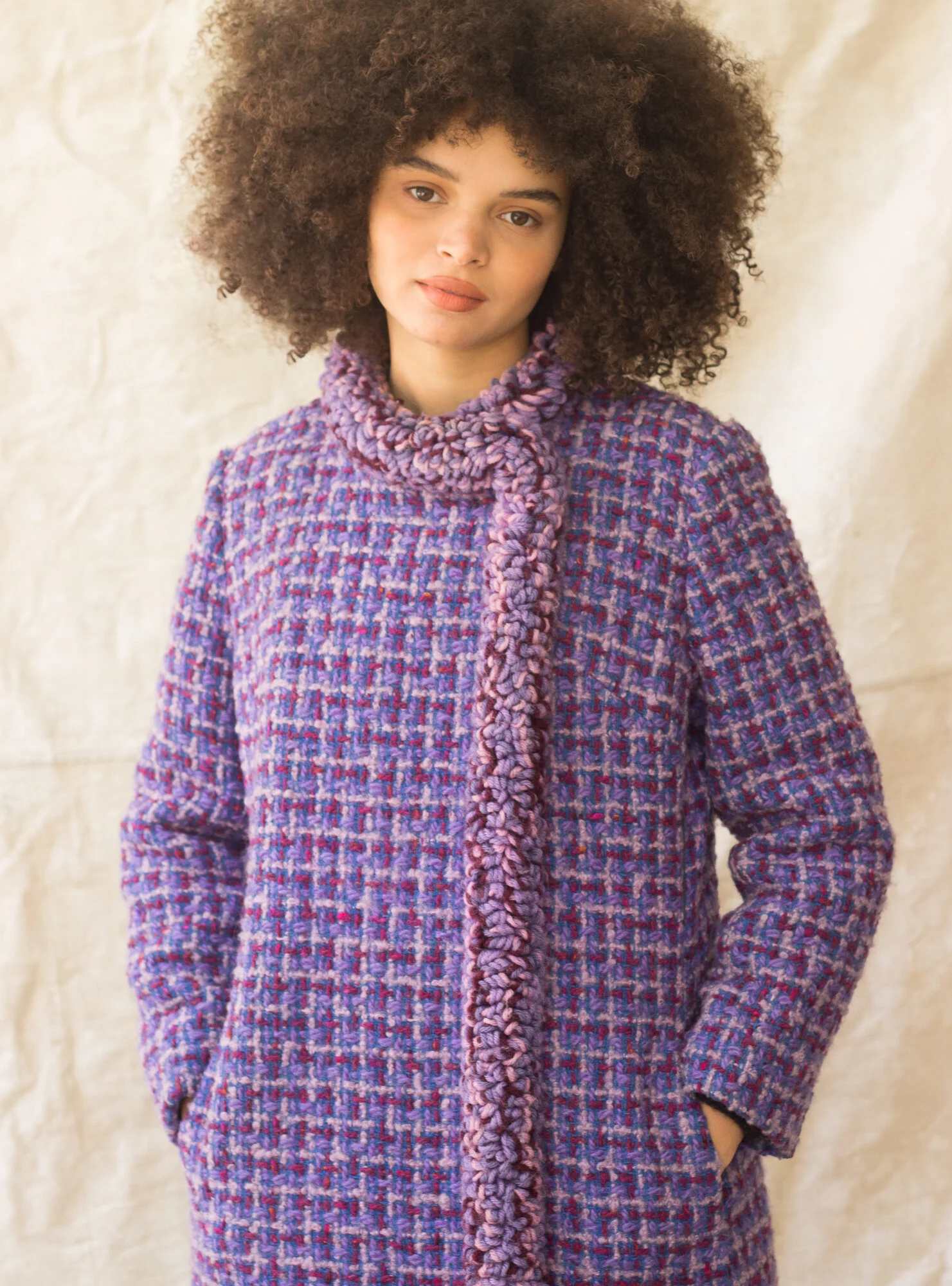 1960s Lilac Tweed Muppet Fringed Coat — Wayward Collection